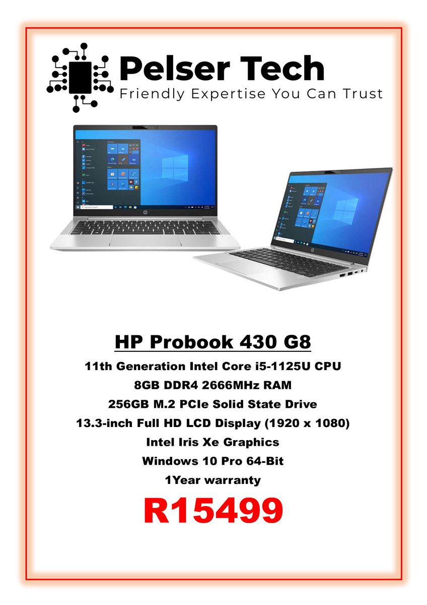 LtdPelser's tweet photo. HP Laptops Available at Pelser Tech 

Get Yours Here --> https://t.co/IIzr0bPLPB https://t.co/pgtULHH8AW