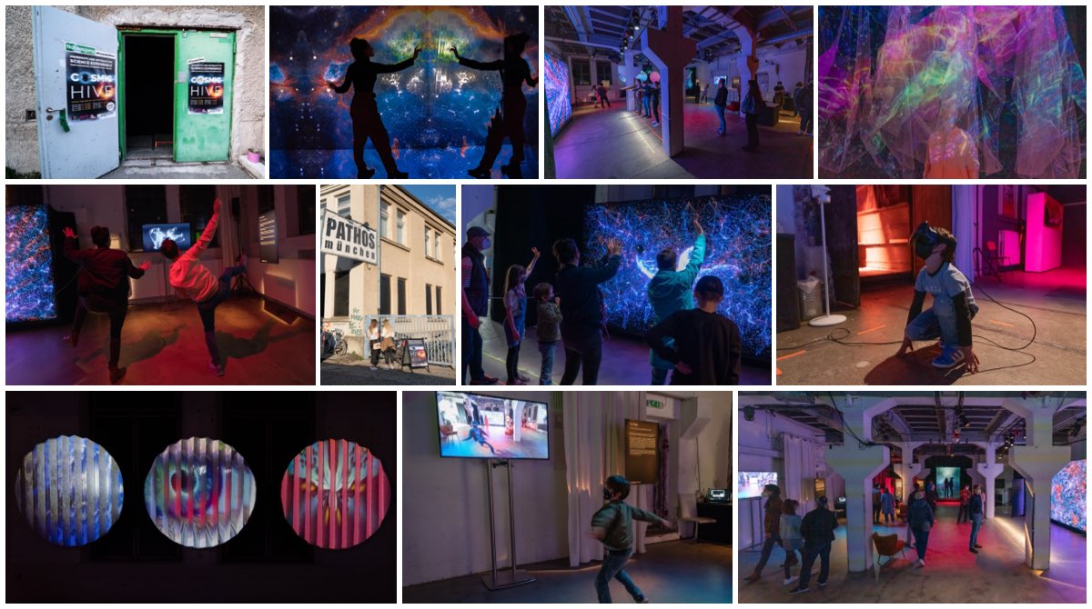 wearevideode's tweet photo. Habt ihr schon bei unserer Ausstellung im @PATHOSmuenchen vorbei geschaut? #CosmicHive setzt euch in Bewegung und lässt euch ins Universum eintauchen 💫 
#pathos #München #nanuku #bettymü #wearevideo #neustartkultur
📷 Miki Kuschel https://t.co/sBYoVjInXD