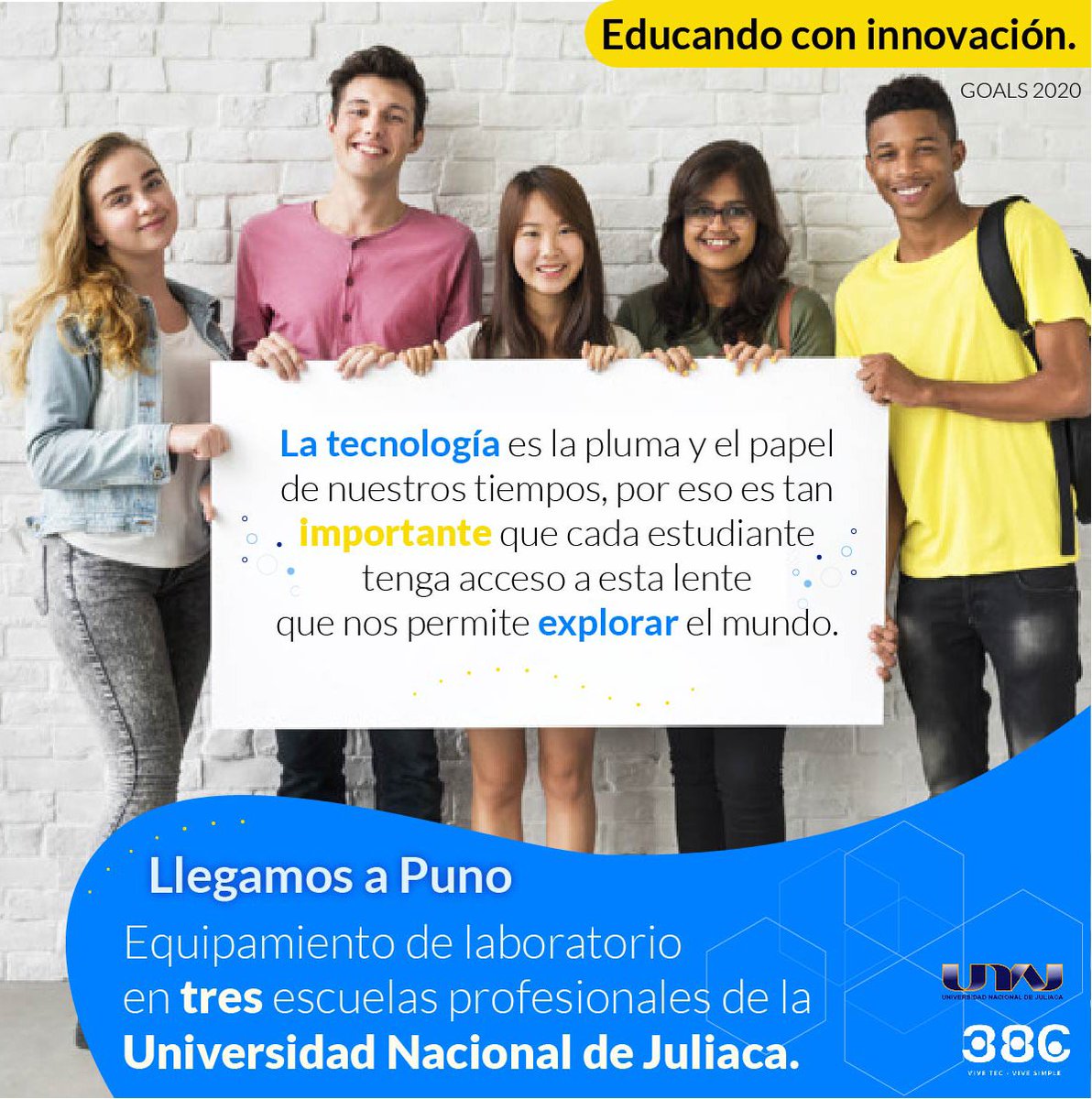 386Peru's tweet photo. ¡#386Perú llegó a #Juliaca! 

Celebramos junto a la UNAJ que el equipamiento de los laboratorios los hayan hecho de nuestra mano.🤝💙

En un mundo lleno de tecnología, la educación no puede quedar atrás! https://t.co/bd9X7OCTIR