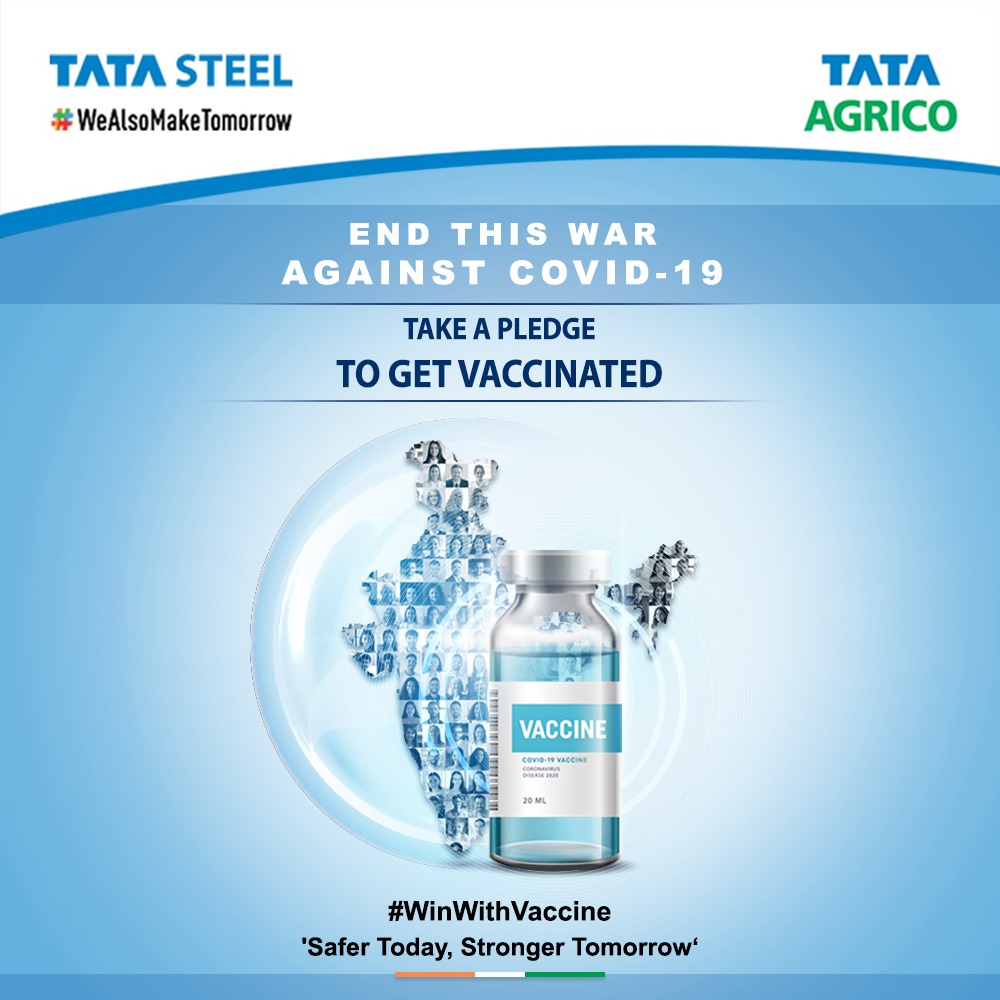 AgricoTata's tweet photo. Tata Agrico has always strived to strengthen the nation for a better tomorrow. Today, we can save lives and support our front-line warriors by registering ourselves for vaccination.
Let us end this global crisis, together.
https://t.co/IuBu0aimwF
#GetVaccinated #WinWithVaccine https://t.co/Hul4XTDQPl
