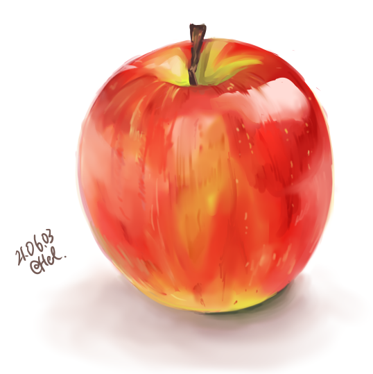 1日1枚。今日はリンゴ模写 