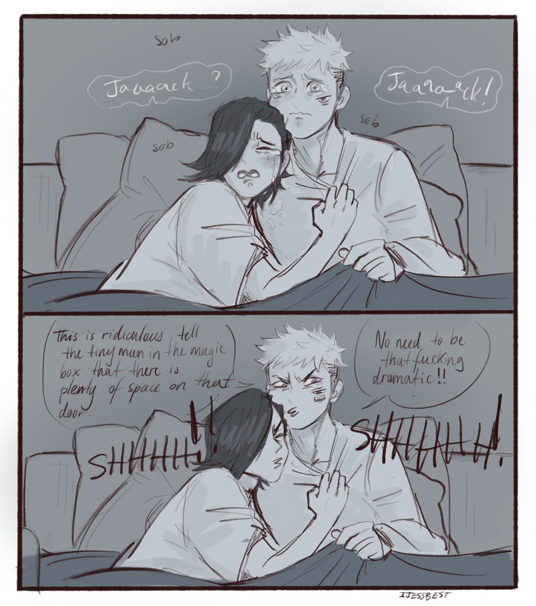 I missed Junpei so I drew movie night with Yuji watching titanic 