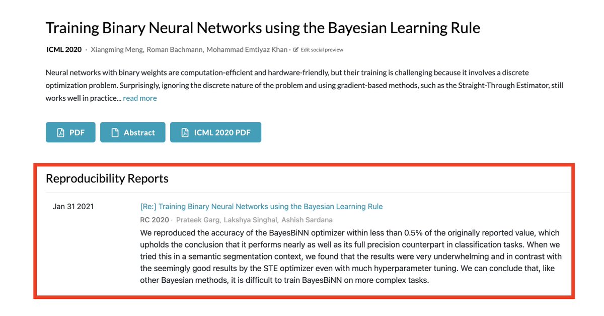 paperswithcode's tweet image. 🎉 Reproducibility Reports are LIVE!

Papers now link to reproducibility reports. Alongside code, this is a new signal for how reproducible a paper&apos;s findings are.

Thanks to RC2020 participants, reviewers and ACs for their hard work!

Example: paperswithcode.com/paper/training…