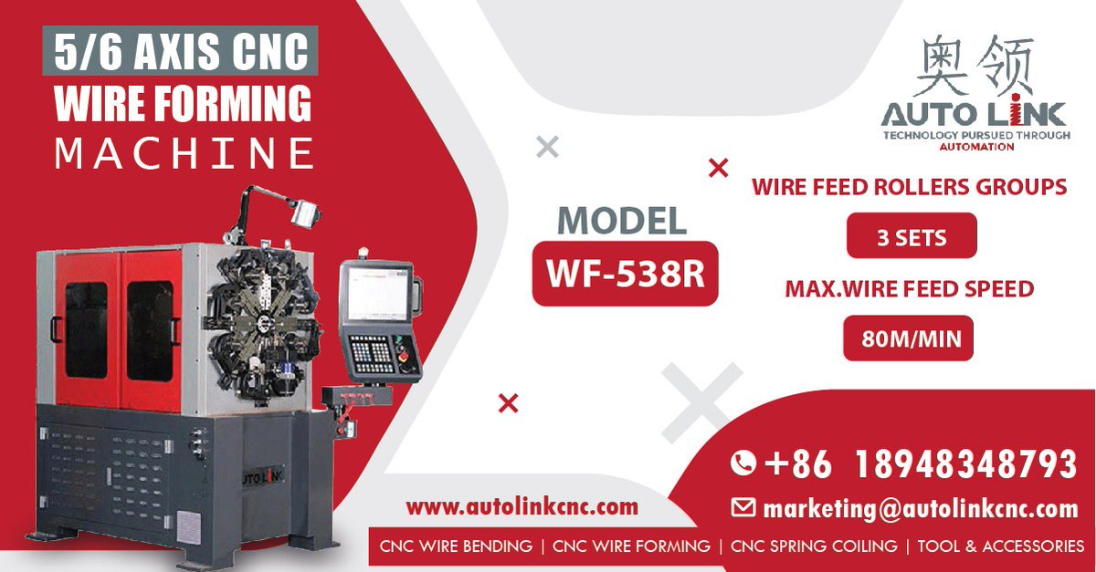 autolink_cnc's tweet image. AutoLink CNC Technology Co., Ltd | Customized CNC Machine Supplier | Manufacture your own metal springs by our 5/6 AXIS CNC WIRE FORMING MACHINE | Hurry up! To Get Us👉bit.ly/3uH6VAw | For Reach Us,
📱86 18948348793✉️marketing@autolinkcnc.com
#Engineering #wireforming