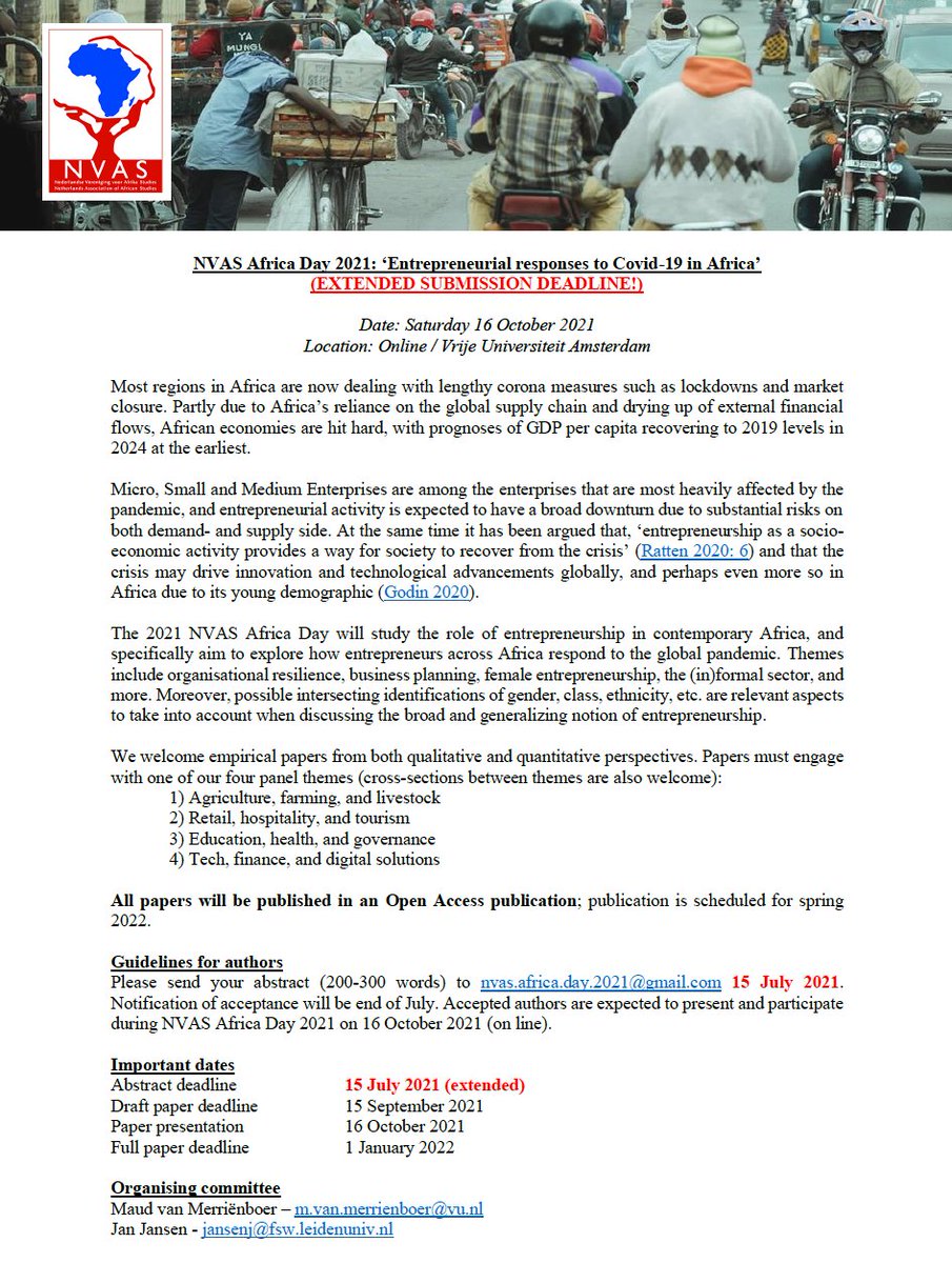 Extended submission deadline for NVAS Africa Day 2021