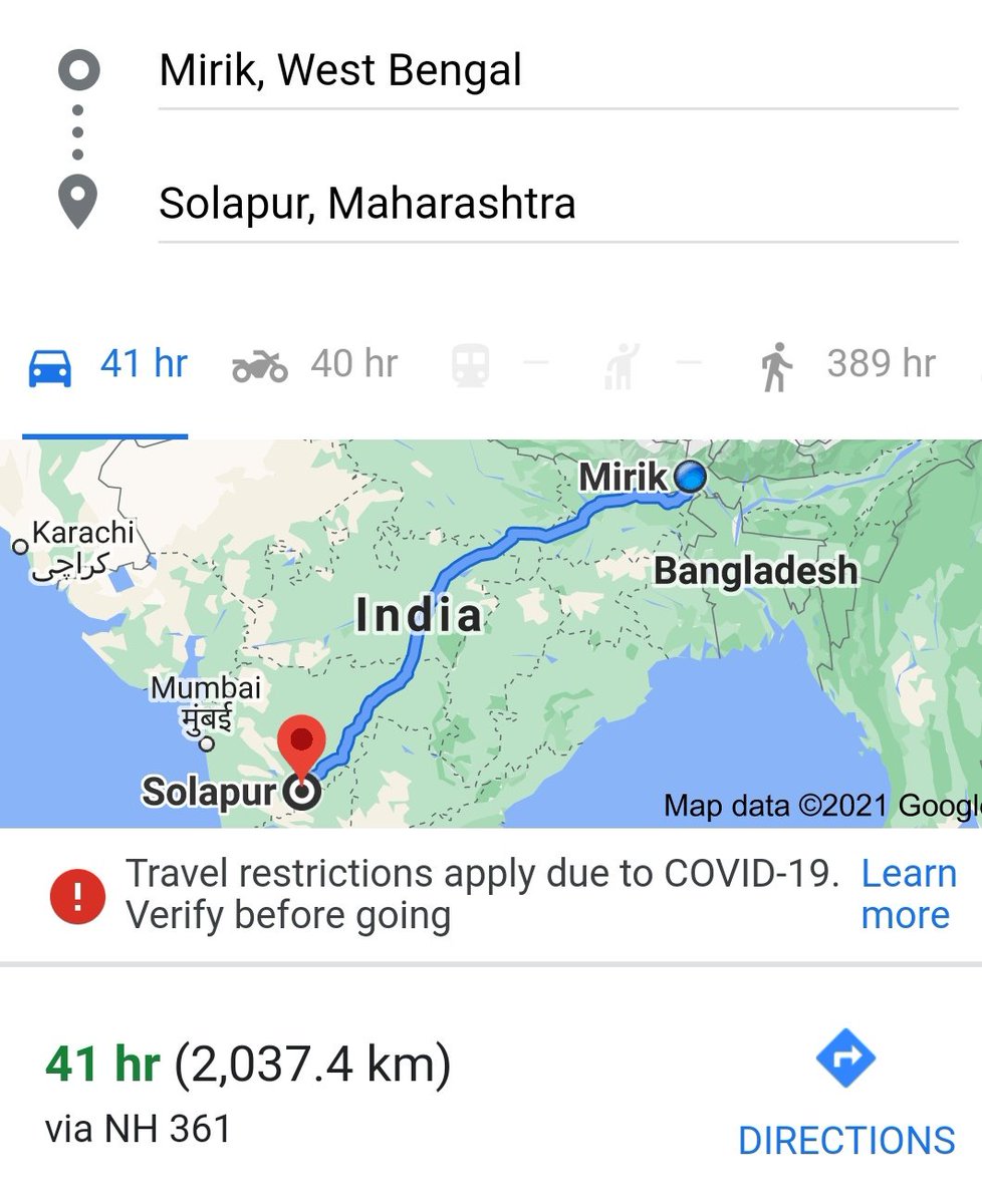 DrAuspi's tweet photo. **Correction 2000+ km away..
With no direct route..
I'll have to reach via Mumbai or Pune😶😶 https://t.co/dFWzzSUvMo