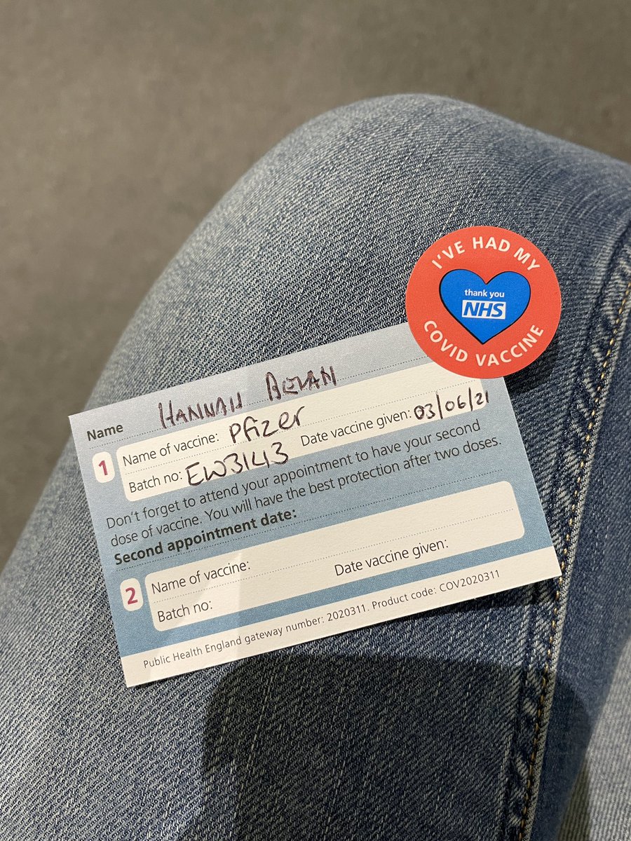 In and jabbed in 5 mins... such a slick operation!

#thankyouNHS #GetVaccinated