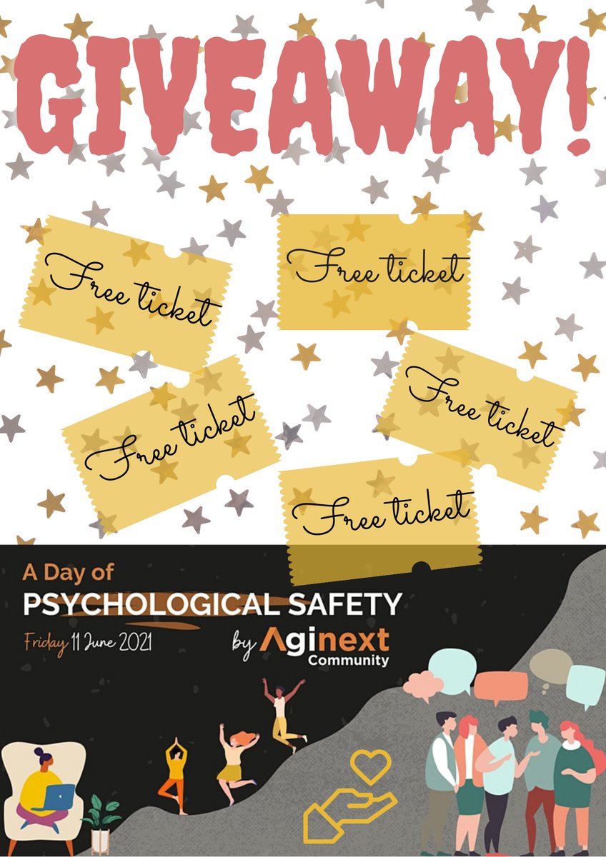 📢📢📢 GIVEAWAY 📢📢📢
Our friends <a href="/Aginextio/">Aginext Community</a> are giving away 5 x tickets to their amazing One day Psychological Safety event on the 11th of June 😍🥳 All you have to do is retweet this post 🎫 First 5 retweets get a FREE TICKET 🙌 ⏰
Event link: bit.ly/3yfBmAM
#aginext