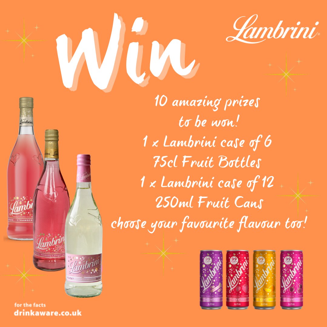 ✨🎉#Lambriniboys and #Lambrinigirls Summer competition time🎉✨

Let us know what your favourite flavour is:
Original🌟
Strawberry🍓
Rhubarb💜
Cherry🍒
or
Mango🥭

T&C bit.ly/LambriniTC, entries close on June 8, 11.59pm

#bringthebrini #bringthesparkle