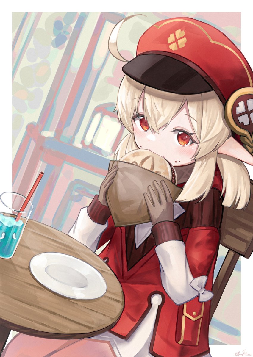 もぐもぐクレーちゃん 原神 Genshinimpact クレー Klee Ebiriのイラスト もぐもぐクレーちゃん 原神 Genshinimpact クレー Klee Ebiriのイラスト