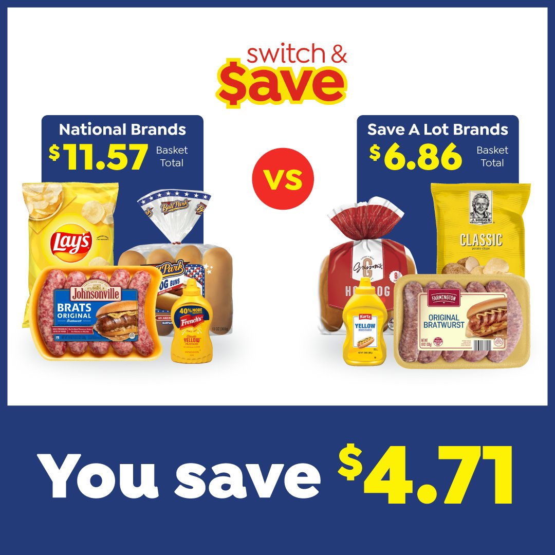 SaveALot's tweet photo. When you switch is when you save! Make the switch now by heading to your local Save A Lot! #99DaysOfSummer https://t.co/MwnH8RUxy3