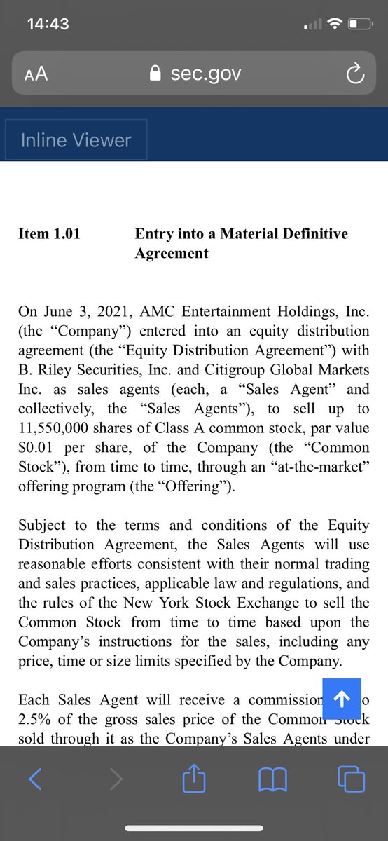 Ratata921's tweet photo. @TradesTrey There is saying June 3th? Sell par value $0.01 per share?? https://t.co/ZgxX1E5gcG