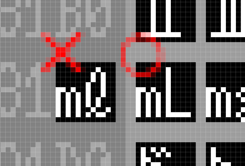 Takashi Kobayashi Msxの漢字rom 非漢字領域の各社共通部分フリーフォント 12px Ver 4 グラムと メートルの表記を現在の国際ルール 筆記体を用いない に変更 グラムを めがねg へ変更 メートルの筆記体っぽさを少し残したのは 全角文字の ｇ