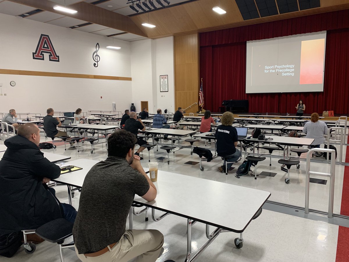 NLSchrock's tweet photo. Dr. Chelsi Day, OSU Sports psychologist is sharing with our teachers, coaches, and athletic personnel about how to meet the needs of our student athletes. #japioneerpride https://t.co/AiruYeg4qU