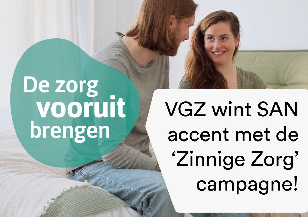 M2Media_More's tweet photo. Mooi nieuws! De Zinnige Zorg-campagne van VGZ wint een SAN Accent, mede dankzij ons doelgroepbesturingsmodel voor effectieve doorvertaling van inzichten naar media-inzet. 🎉 Trots op de samenwerking met VGZ, DEAR, Livewall en Perplex! https://t.co/jUrlJFt5B3