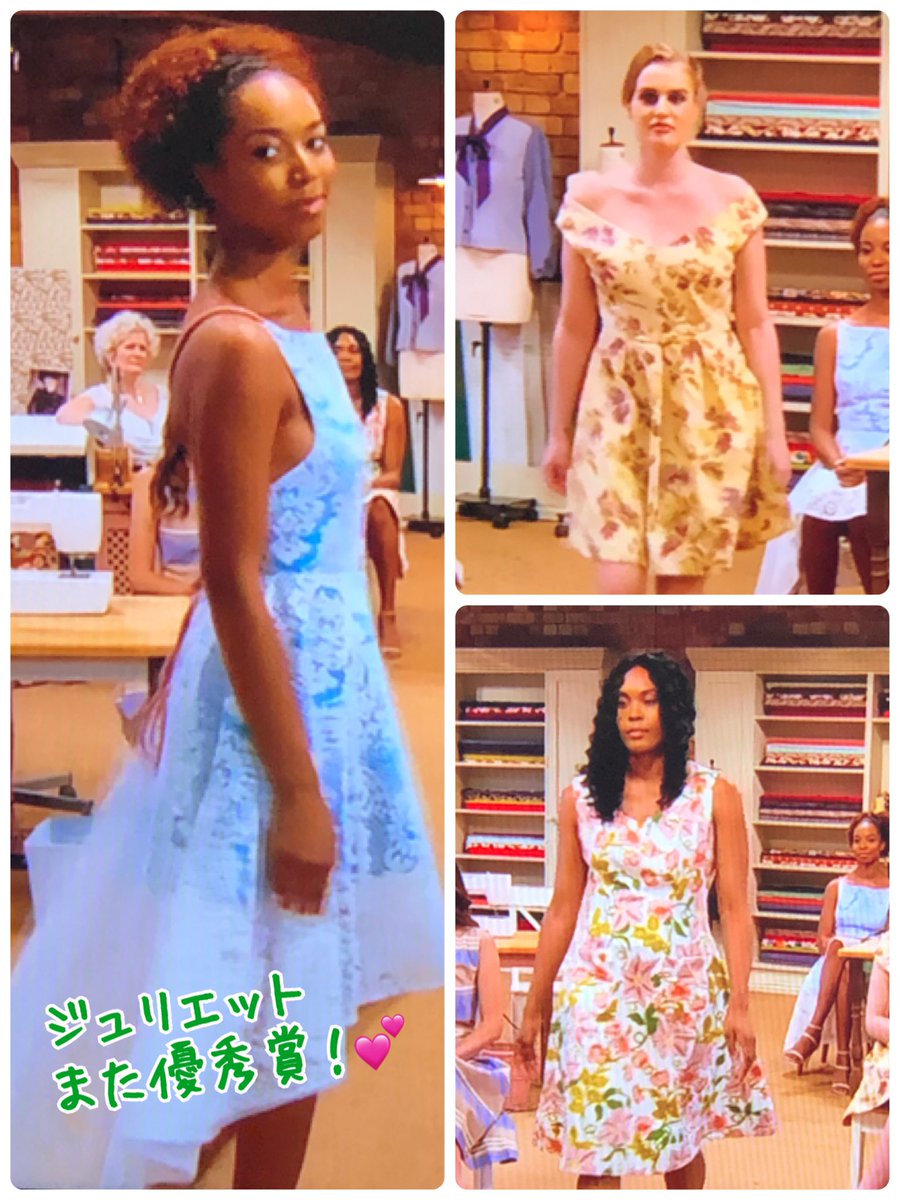 さかなさん カーテンや日除けからのリメイクワンピースどれも可愛かった ジュリエットのワンピはシルエットが綺麗 メルセデスのワンピも可愛いかったけど前の2課題が苦戦したからなぁ いよいよ厳しい戦いになってきた ソーイングビー