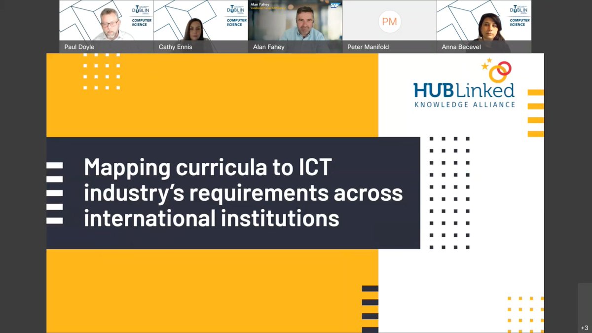hub_linked's tweet photo. The HubLinked team re-assembled yesterday for a panel session at the Polytechnic Summit 2021. The panel discussed and re-evaluated the work of the HUBLinked project in 'mapping Curricula to ICT industry's requirements across international institutions' https://t.co/VF6U7Hcl2R