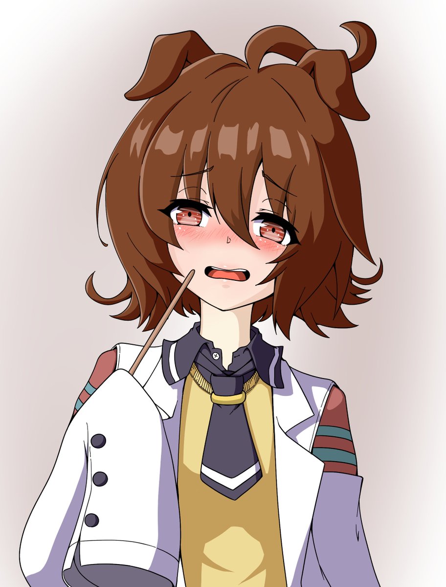 ふぅン 今日のおやつはアメリカンドッグねぇ カリカリは食べないのかって ユキア レール 宇和島 のイラスト