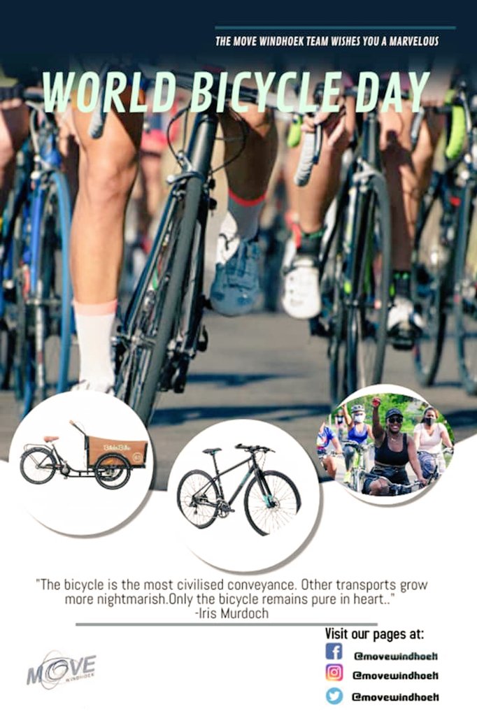 movewindhoek's tweet photo. Happy world bicycle day!! #3June
#WorldBicycleDay
#happybicycleday
#bike4work
#bike4fitness
#cityofwindhoek https://t.co/GDiXBDb08e