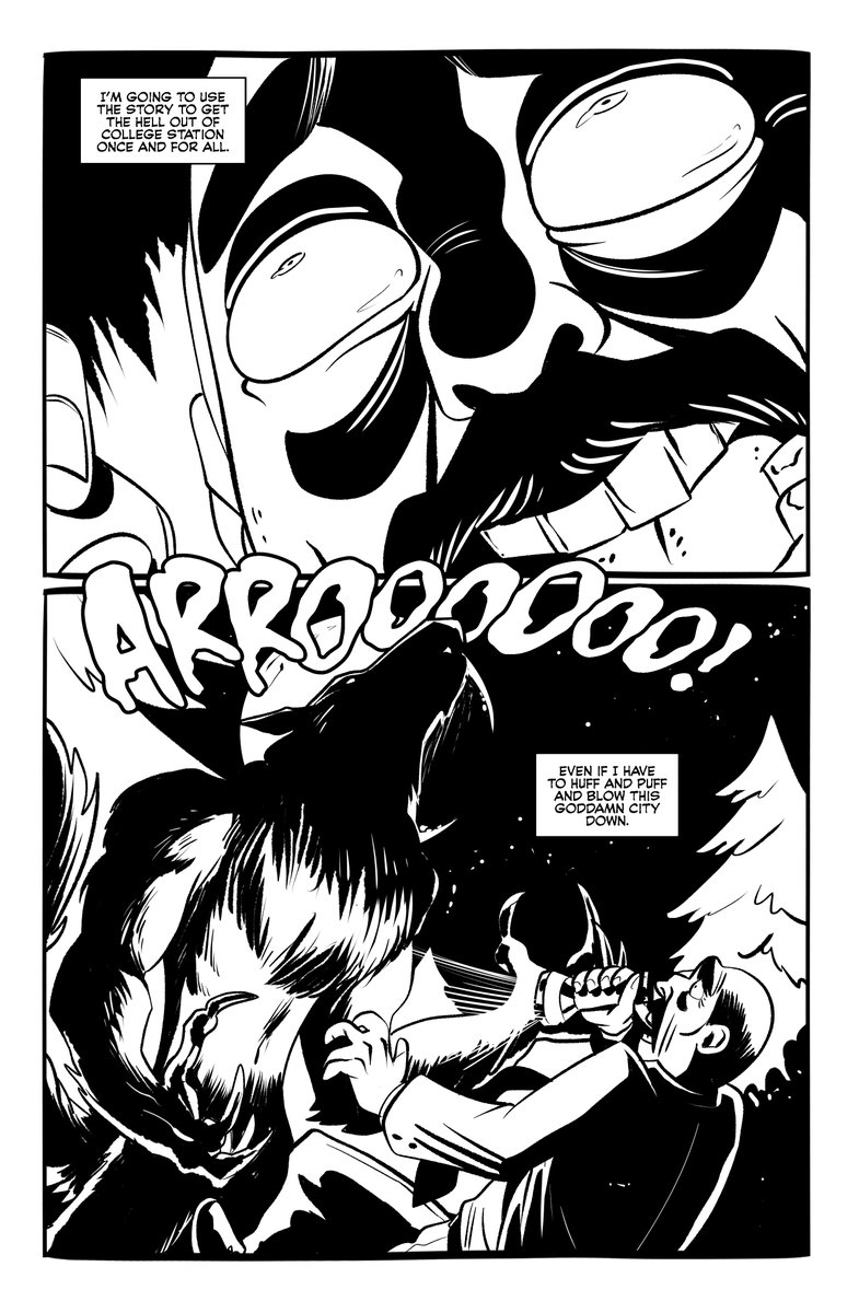 robsaucedo2500's tweet image. Texas reporter goes undercover at a FurCon to track down a werewolf preying upon attendees. Lycanthropy as a metaphor for personal, career stagnation. Also, literal lycanthropy too. 

B&amp;amp;W horror-comedy graphic novel. Art by Debora Lancianese. Letters by Jack Morelli. #PitMad #GN