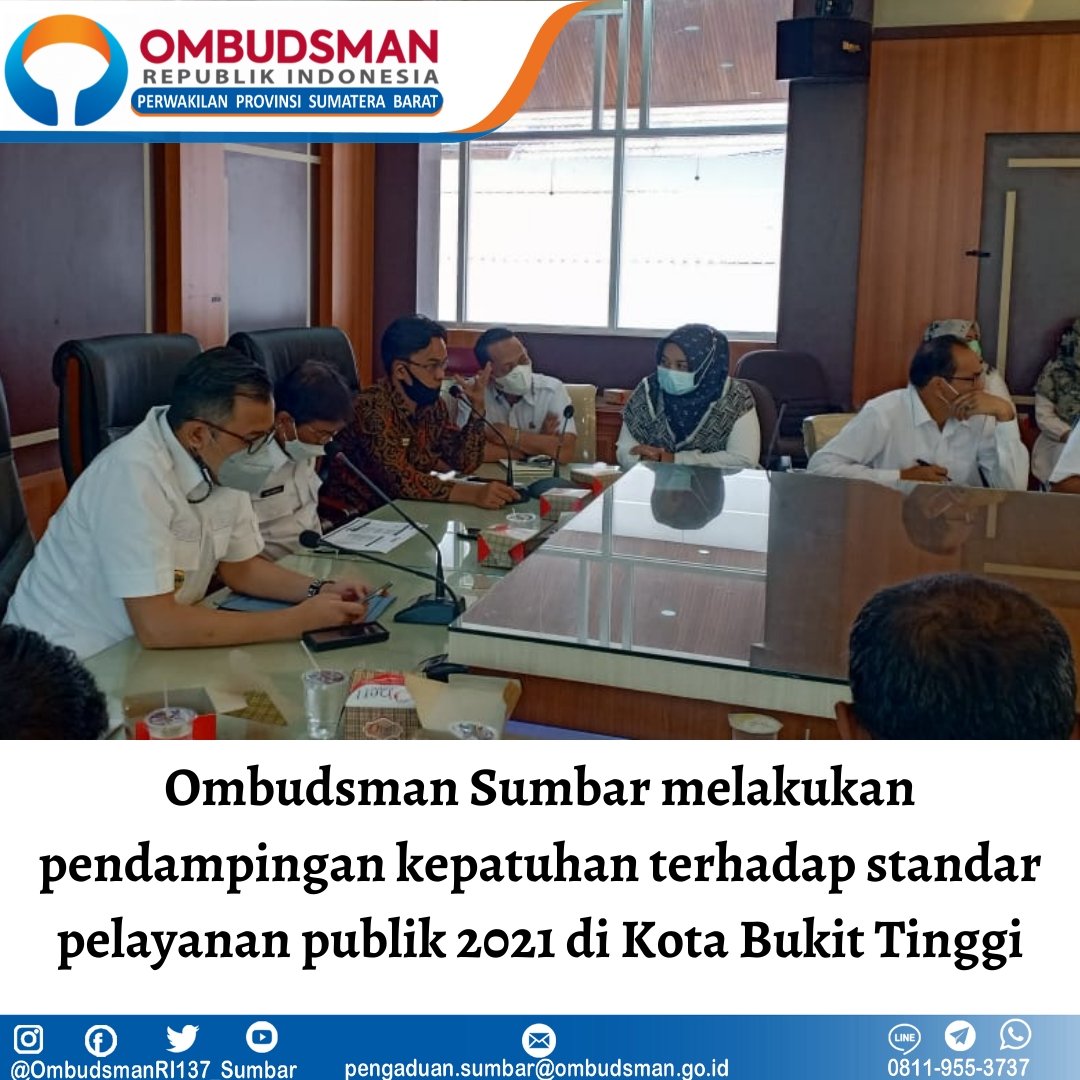 OmbudsmanSumbar's tweet photo. Dokumentasi kegiatan pendampingan penilaian kepatuhan terhadap standar pelayanan publik tahun 2021 oleh Ombudsman Sumbar, di beberapa  daerah se-Sumatera Barat termasuk BPN/ATR Sumbar. https://t.co/NExaLRHLW5