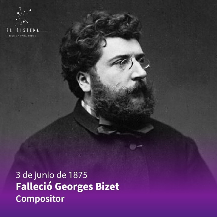 Compositor francés, nació en París en 1838. Compuso las óperas Los pescadores de perlas (1863) y La hermosa muchacha de Perth (1867),  La arlesiana (1872), de Alphonse Daudet, y su obra maestra del teatro lírico galo, Carmen (1875).

Murió en Bougival, en 1875.

#Efeméride #Bizet