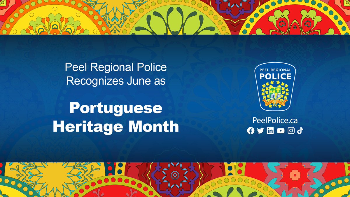 PeelPolice's tweet photo. It is a time to celebrate the Portuguese Canadian community. They are a vibrant community that continues to make many significant contributions to our society &amp;enriches it with it's history, language, culture, &amp; economy. 
#PortugueseHeritageMonth https://t.co/qPfY2llBKs