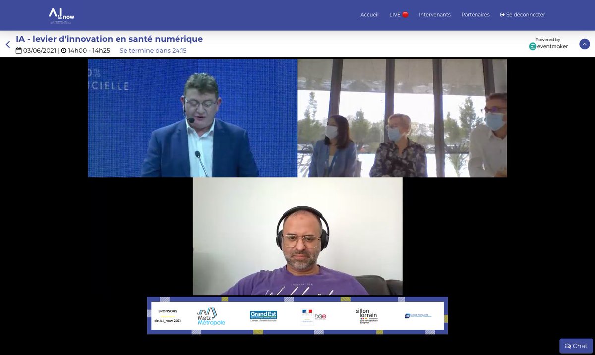 ainowevent's tweet photo. [SANTE]
Christine LECOMTE nous explique que "l'#intelligence #artificielle est au cœur de la médecine du futur, avec les opérations assistées, la médecine de précision, les prothèses intelligentes, le suivi des patients à distance..." https://t.co/ZQhYIgKUGN