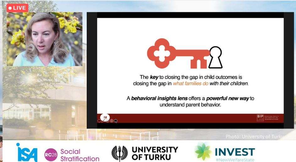 Inspriring keynote #RC28Turku by Professor <a href="/ariel_kalil/">Ariel Kalil</a> about Behavioral Insights and Parental Decision making. A behavioral insight perspective focuses not on telling parents what to do but rather on structuring the environment in a way that helps parents make optimal decisions