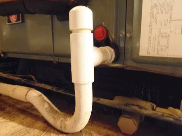 F3_Goodman's tweet image. Don’t let this happen to you! When is the last time you had your drain line flushed? Alga and rust can build up and clogged your drain line. Here at Done Wright Heating &amp;amp; Air, flushing drain lines is part of our Routine Maintenance. 864-554-2356 (text is best)