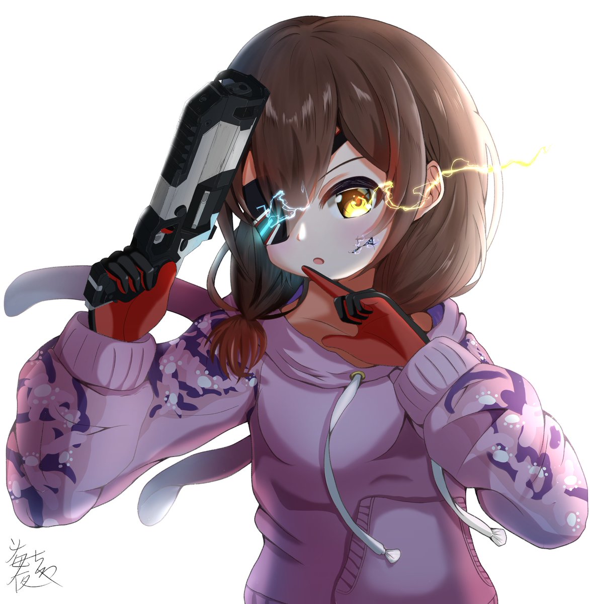 透過版と加工ナシ版も ロボ子art 海夜 ミヤ ちくわ大明神 のイラスト