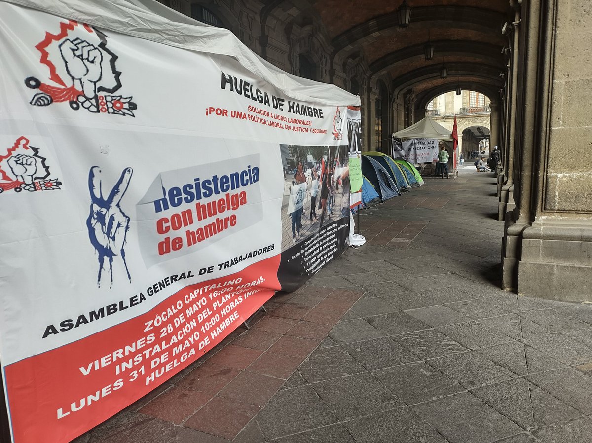 agt_cdmx's tweet photo. Hoy se cumplen 72 horas de huelga de hambre de los compañeros.

Y se cumplen 7 días en plantón enfrente de las oficinas de gobernación.
#huelgadehambreal #laudosganados #laudospagados #reinstalacion #renivelación #digitossindicales #mexico #cdmx #zocalocdmx https://t.co/xGKmXcslkJ
