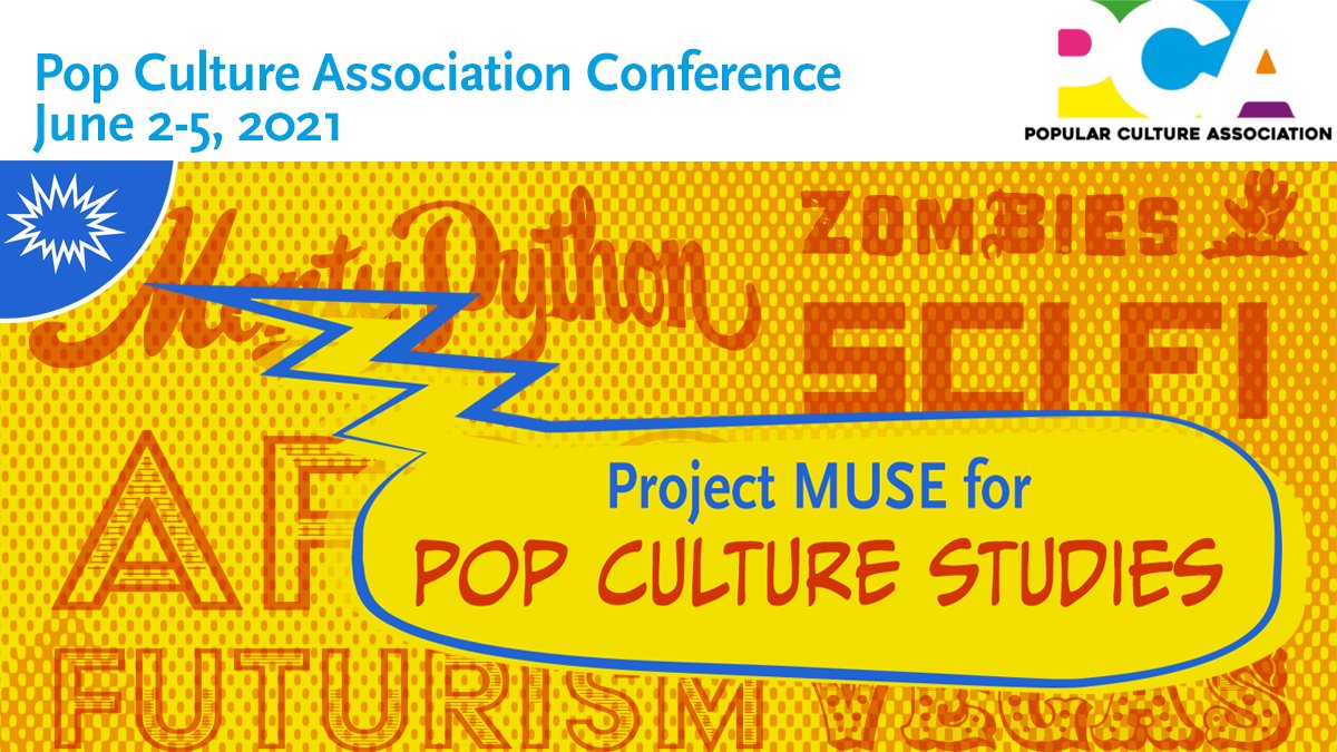 ProjectMUSE's tweet image. Good morning #PCAACA21 !  If you&apos;re attending, please stop by our really cool booth &amp;amp; meet up with us &amp;amp; take in a video of our  Pop Culture Research Capabilities!