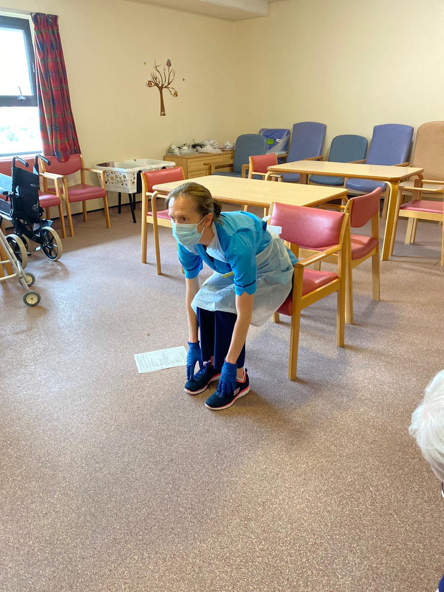EmmaWilsonPT's tweet photo. Larkfield older adults wards getting ready to re-introduce the use of the day rooms while ensuring Covid safety measures in place, one room at a time #patientbubble, exercises then lunch and chat #DAW2021 #ActiveWards @NHSGGC @NHSGGCClydeAHP @LouiseWatsonAHP @FioMcgee https://t.co/ZQrOzJ5kWx