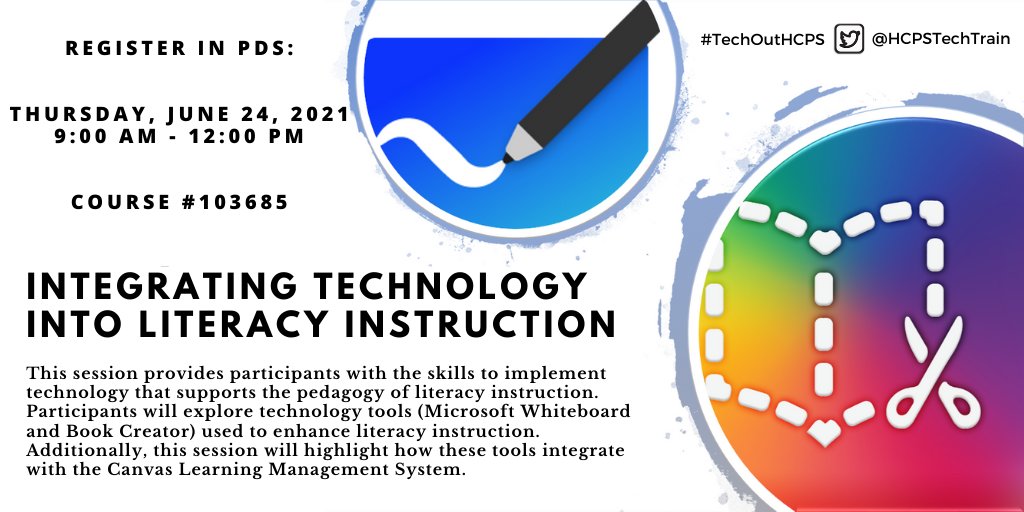 HCPSTechTrain's tweet image. Join @HollandEdTech on Thursday, June 24th for &quot;Integrating Technology into Elementary Literacy Instruction&quot; and explore @MSWhiteboardEDU &amp;amp; @BookCreatorApp! #TechOutHCPS 

@CMH4EDU @JennaDawson28 @Plugin2Learn @HCPSPD