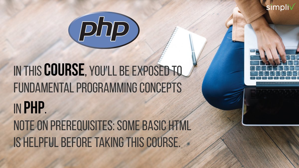 simplivllc's tweet image. In this course, you'll be exposed to fundamental programming concepts in #PHP. Note on Prerequisites: Some basic #HTML is helpful before taking this course.
@BBCBreaking @CNN @php_akash #phpstorm
simplivlearning.com/search/sub-cat…