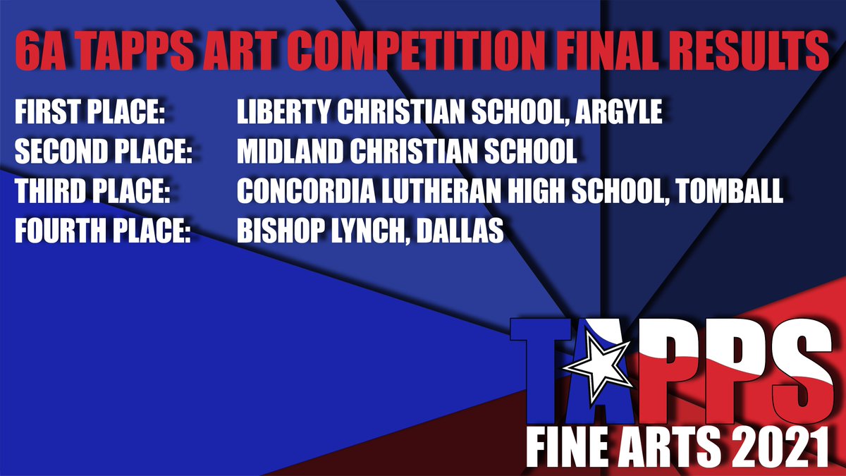 TAPPSart's tweet image. 6A #TAPPSart Spring 2021 Top Four Teams: