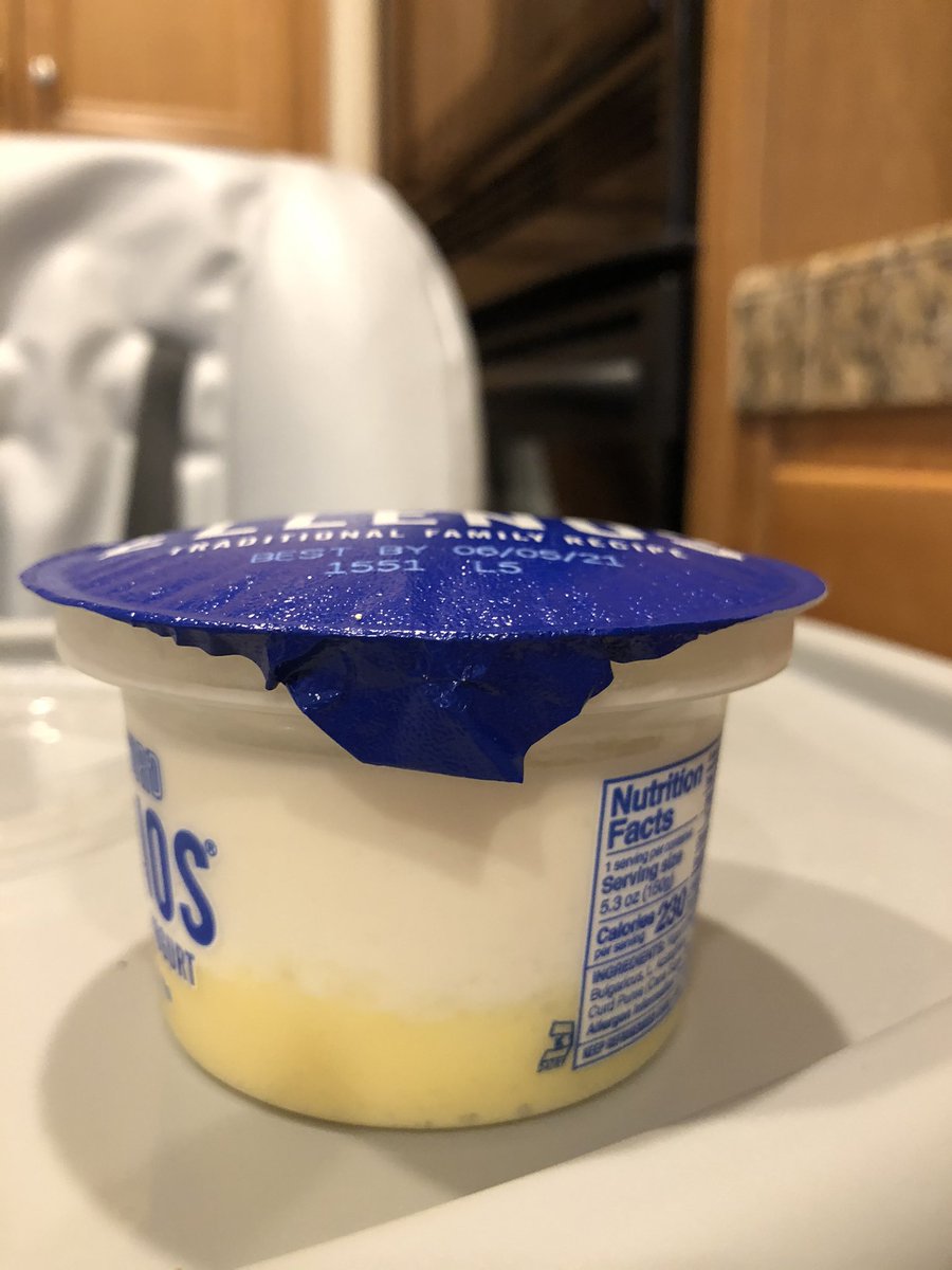 pearlsofjasmine's tweet photo. Hey @ellenosyogurt! If this says it expires 6/5/21, why is the foil seal stretched so full it’s popping off the plastic lid? Probably not good to eat this right..? 🤔🤭 https://t.co/qNY5jnjhlh