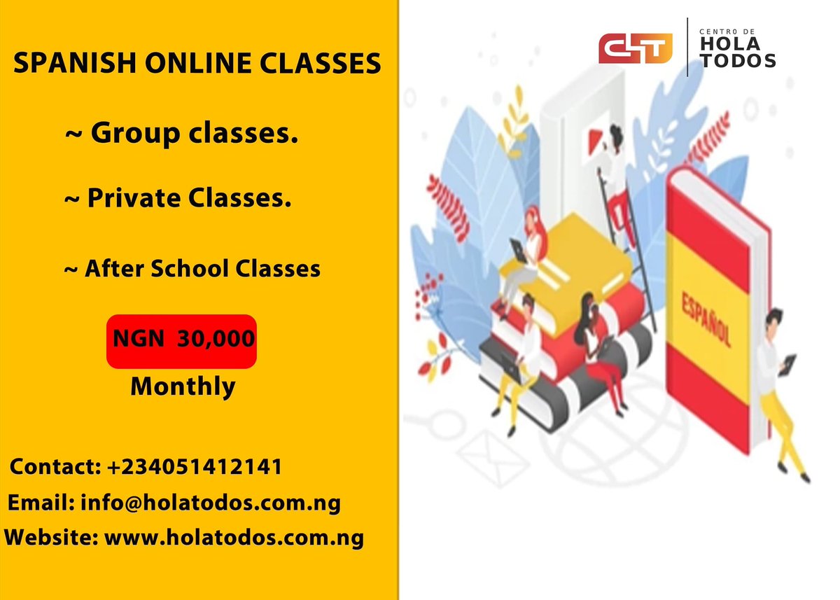 holatodoshoy's tweet photo. Language is basically what makes us what we are and give us the chance to create a new world beyond our reality.

Join the community of amazing Spanish speakers by registering for classes with #holatodosng https://t.co/XCq6pP65cq