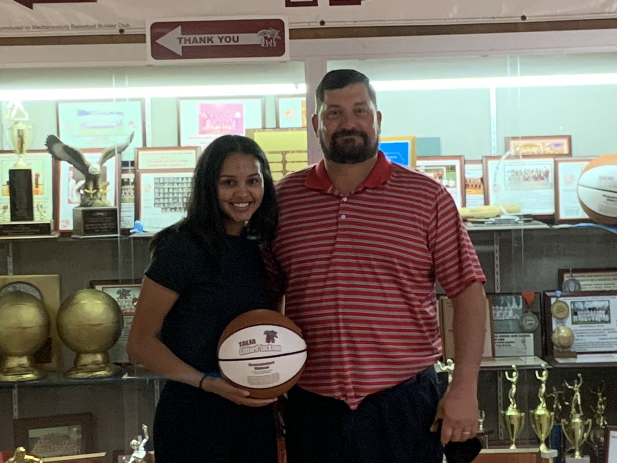 GoMechanicsburg's tweet photo. Talia’s all-time leading scorer ball has arrived! Congratulations, Cal U is getting a good one! https://t.co/oIFXHCrATp