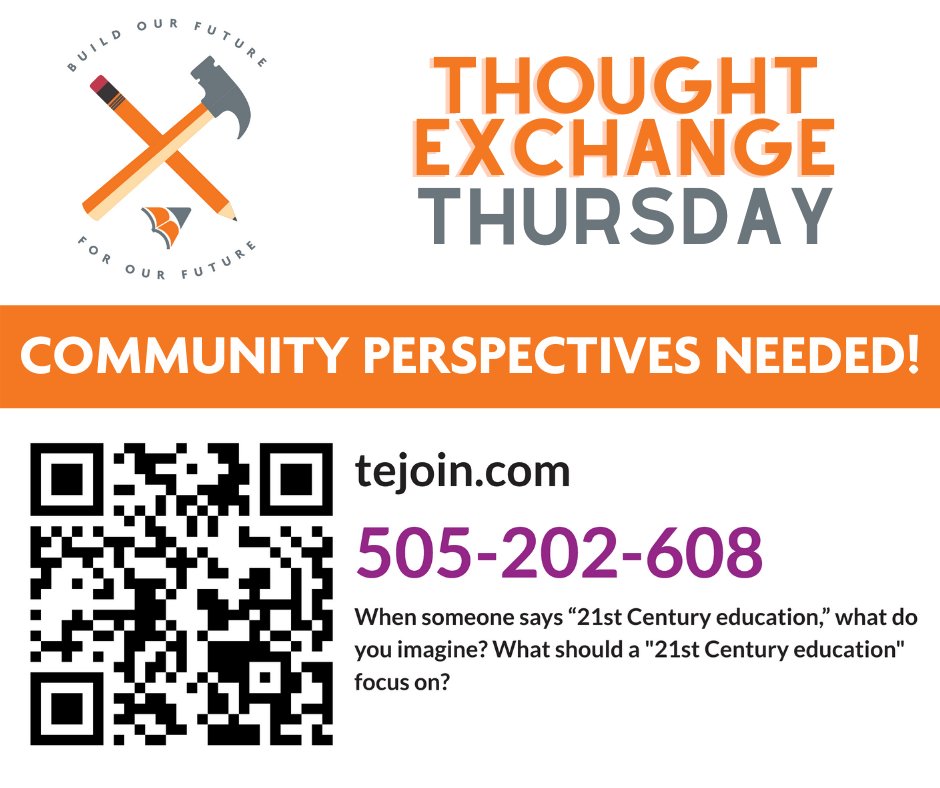 vcsc_teamvigo's tweet image. It&apos;s Thought Exchange Thursday, and we need the community&apos;s thoughts!

Visit my.thoughtexchange.com/505202608 to give your perspective on this week&apos;s question: When someone says “21st Century education,” what do you imagine? What should a &quot;21st Century education&quot; focus on?

Please RT!