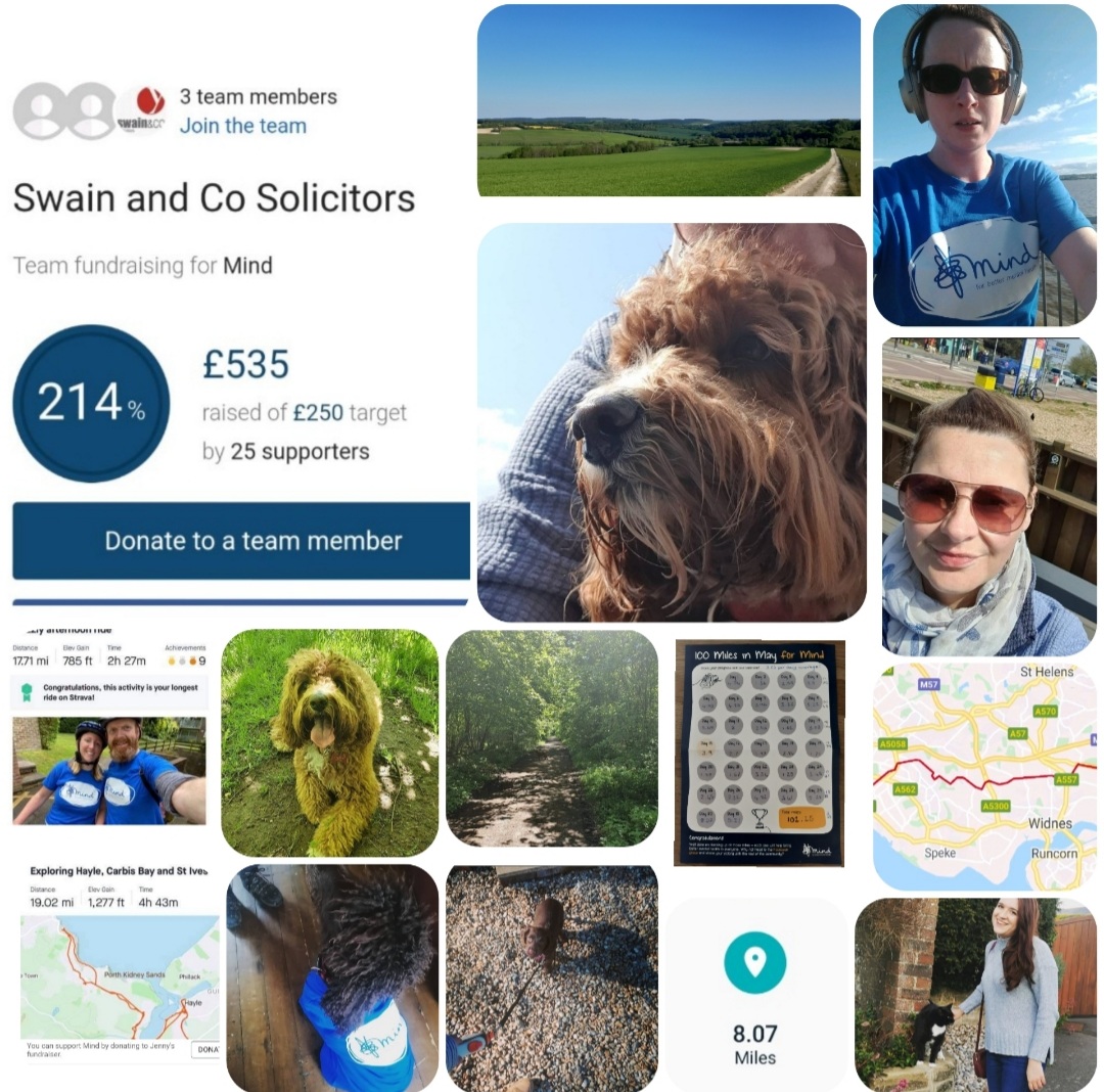 YoungsLaw's tweet photo. Congratulations to the @swainandco Mental Health team for completing the #100milesinMayforMind challenge. The team individually walked, ran and swam 100 miles raising more than Β£600! https://t.co/wPK2zxi7nX
