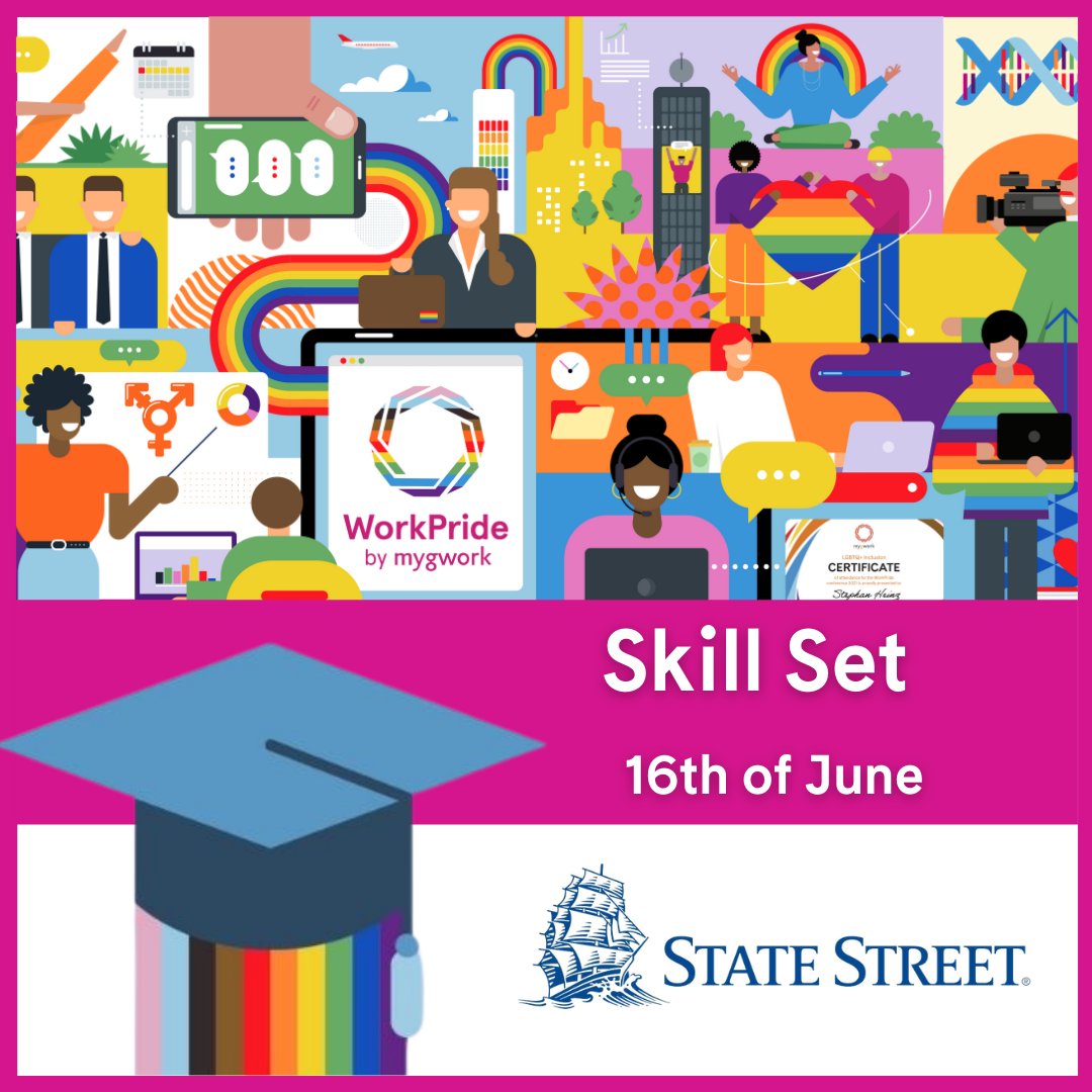 myGwork's tweet photo. We’re excited to announce that @StateStreet are the sponsor of Day 3 #WorkPride2021, #SkillSets! The UK’s biggest digital pride conference, WorkPride was created to bring the LGBTQ+ business community together. Register at https://t.co/JEM02A1YBg https://t.co/kHyKuZopu5