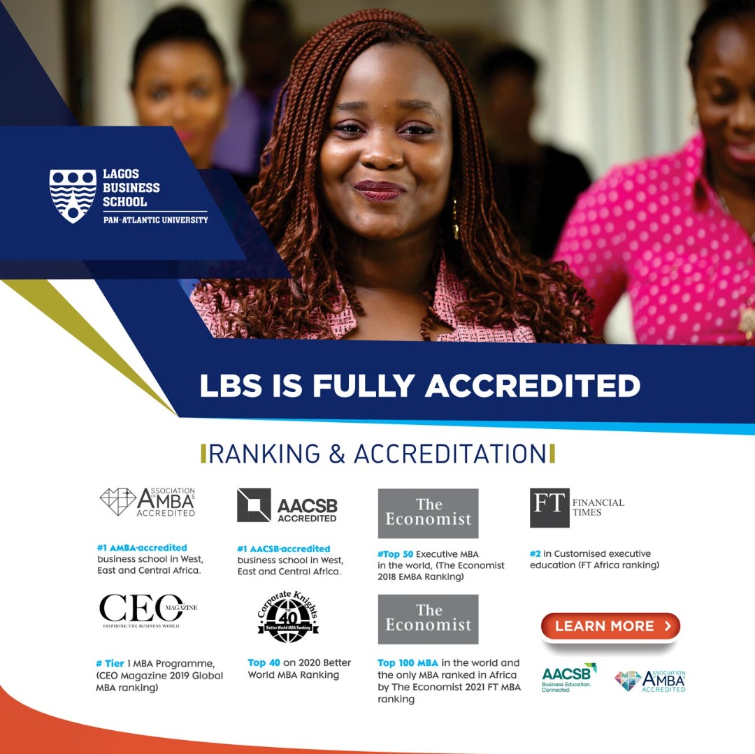 DID YOU KNOW?
Lagos Business School was the 🥇 institution in West Africa to be accredited by the Association to Advance Collegiate Schools of Business (AACSB) - the leading global accreditation body for business schools offering degrees in business and accounting.

#mba