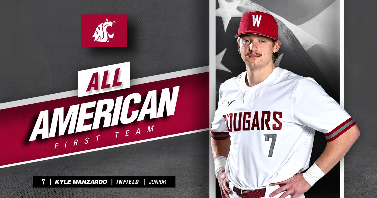 Kyle Manzardo named to @CBNewspaper All-America 1st Team! WSU's 1st First-Team selection since 1990! 🔗bit.ly/3fMhqyr #GoCougs | @KyleTMazardo