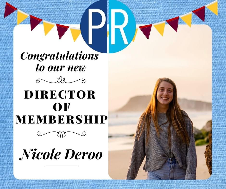 We are excited to announce that Nicole Deroo will be our new Director of Membership! Join us in congratulating her as we look forward to see what she does next!