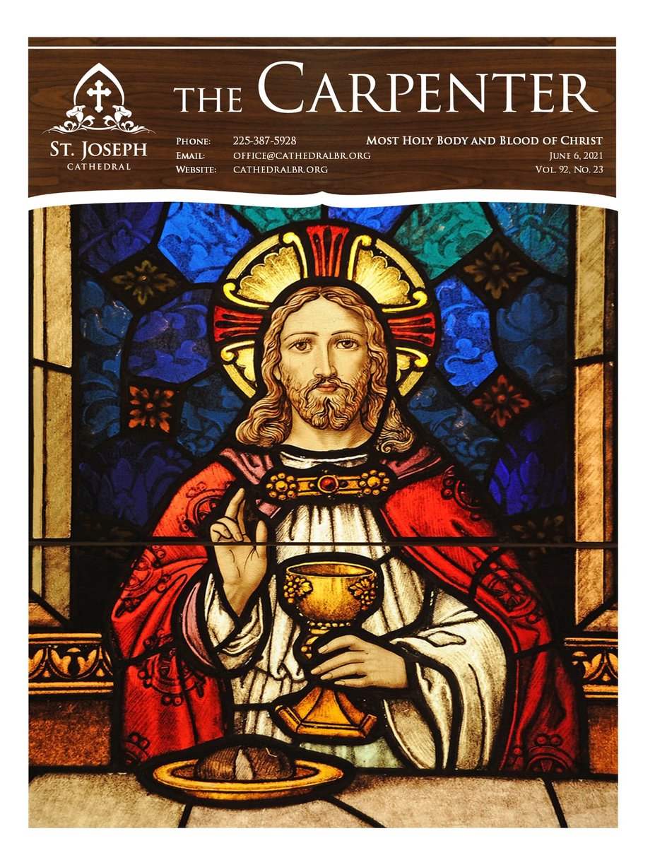 Already you can read this coming weekend's issue of The Carpenter, our Parish bulletin. It's "up" on our website at bit.ly/2MXOimN