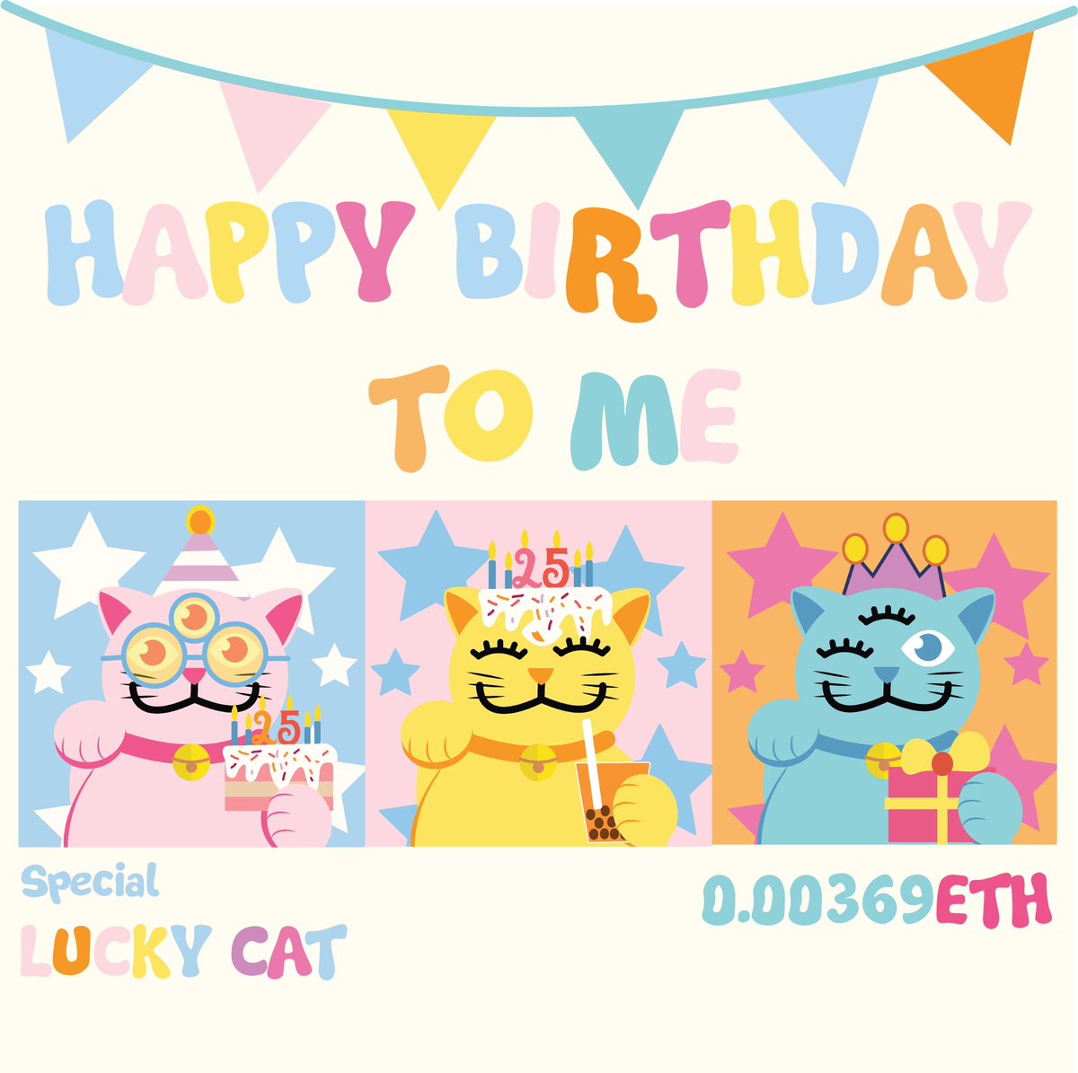 NNftpic's tweet photo. Today 3/6 My birthday 🥳🥳🥳
Drop Special new Lucky cat 
Only 0.0036 eth 
On opensea https://t.co/CpPbiqQxIO
#HBD #gift  #cakebirthday 
#illustration #illustrator #luckycat #cat #nft #nftart #nftcollector #nftartist #nftgallery #nftartists #cryptoart #cryptoartist #opensea https://t.co/J2qrLP0Mqv