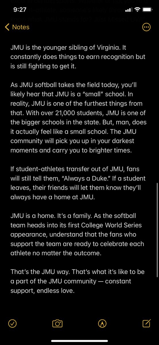 CatieHarper's tweet photo. Ahead of JMU softball’s game today, I spent last night trying to find the perfect way to describe JMU Nation to people who’ve never lived it. Not sure there’s a perfect way, but this is what I got. 

So, if you’re just now falling in love with JMU, let me explain it to you. https://t.co/ydXFvQvuGa