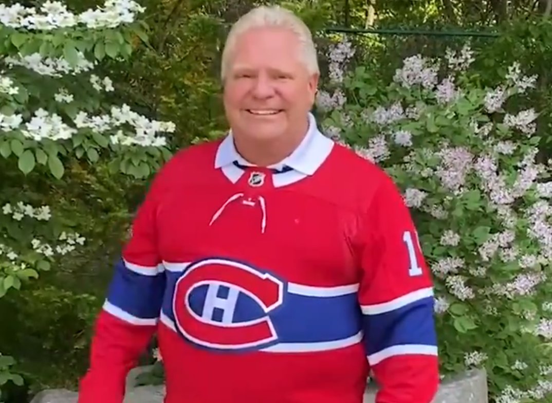 Doug Ford dons Habs jersey after Leafs defeat